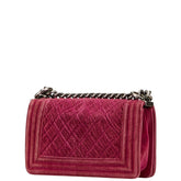 シャネル ココマーク ボーイシャネル20 斜め掛け チェーン ショルダーバッグ ピンク ベロア レザー レディース CHANEL 【中古】